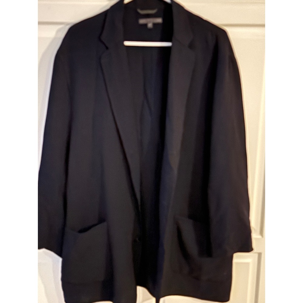John‎ Varvatos Made In Italy Wool Blend Thin Light Blazer Jacket Mens 58R Black